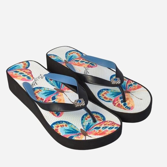 Brighton Flit Butterfly Platform Flip Flop Sandals Multicolor l Size 9 - Picture 2 of 8